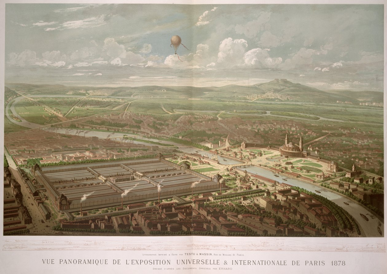 Panoramautsikt over Exposition Universelle, Paris, 1878 av French School
