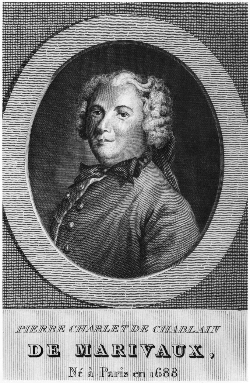 Pierre Carlet de Chamblain, kjent som Marivaux (b foto) av French School