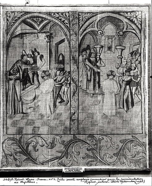 Pilatus vasker hendene, Ecce Homo, ett av fire sett for en fremføring av lidenskapens mysterium, fra Hotel-Dieu, Reims av French School