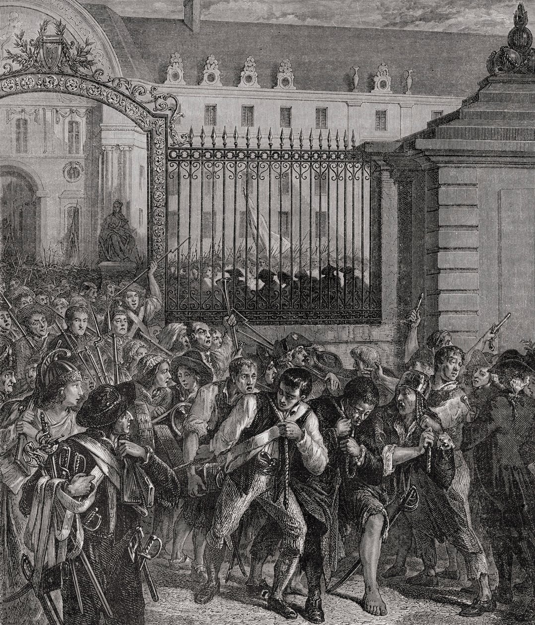 Plyndring av Invalides Armoury, 14. juli 1789 av French School