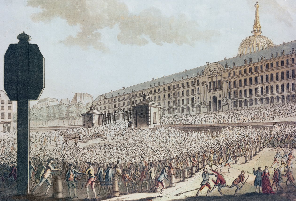 Plyndring av Invalides Armoury, 1789 av French School