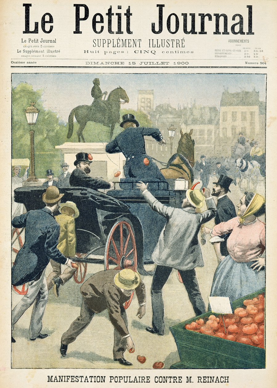 Populær protest mot Joseph Reinach (1856-1921) fra 