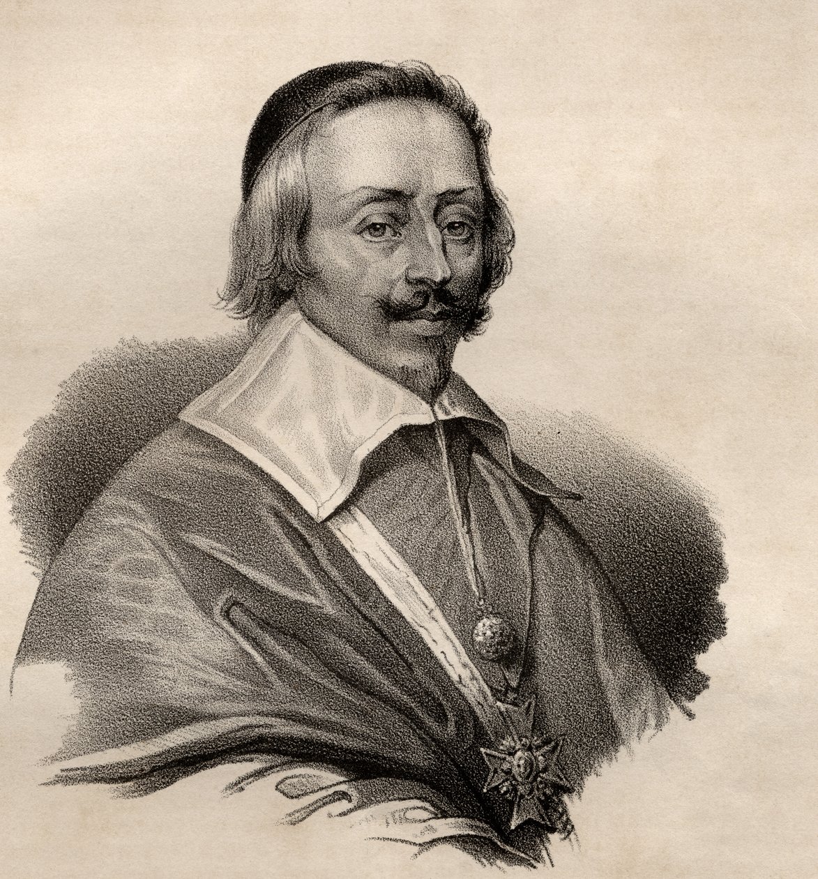 Portrett av Armand Jean du Plessis, kardinal og hertug av Richelieu (1585-1642) av French School