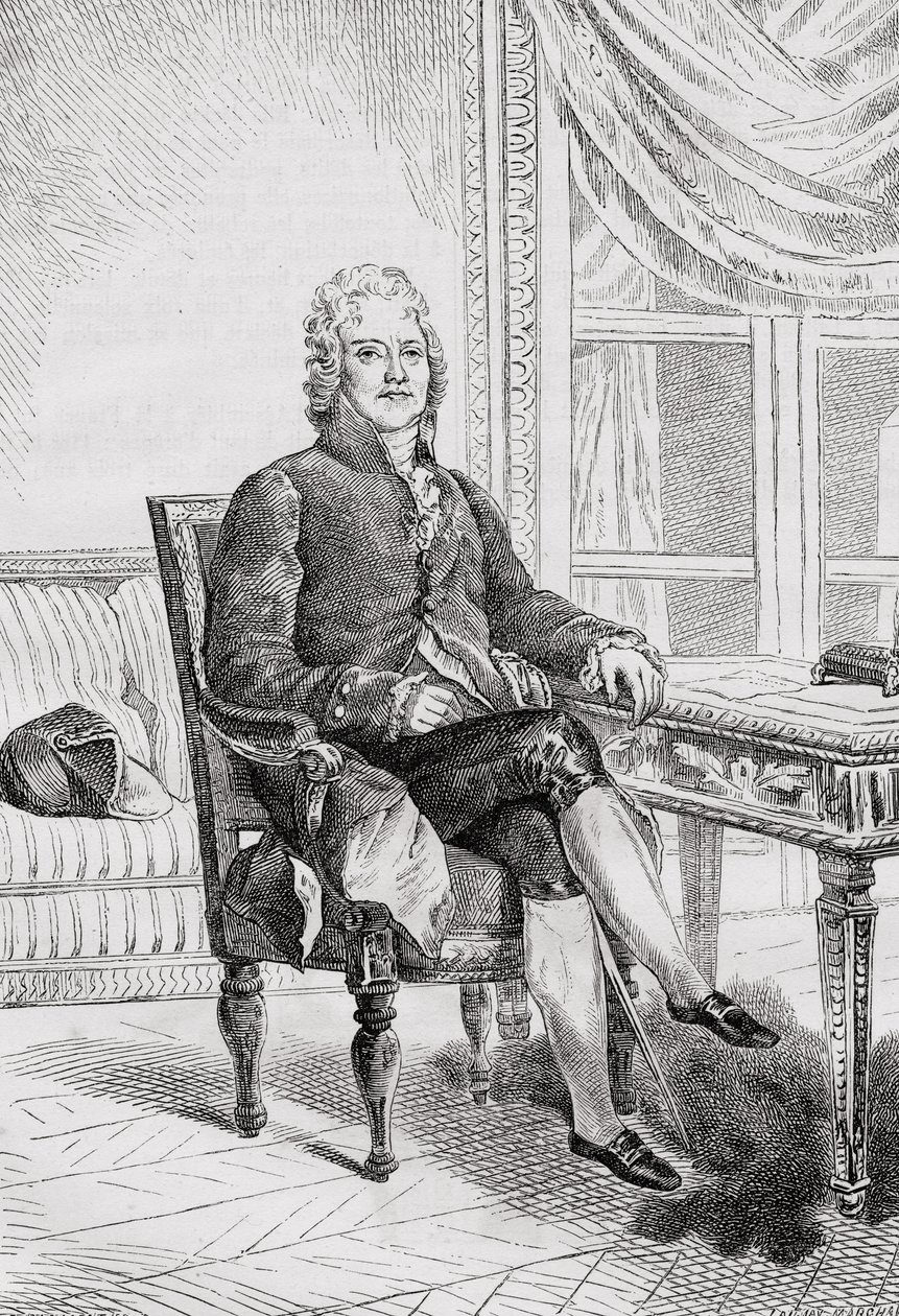 Portrett av Charles Maurice Talleyrand-Perigord (1754-1838) av French School