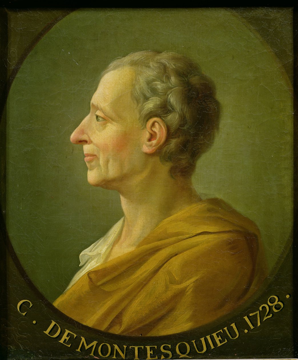 Portrett av Charles de Montesquieu (1689-1755), fransk filosof og jurist, 1728 av French School
