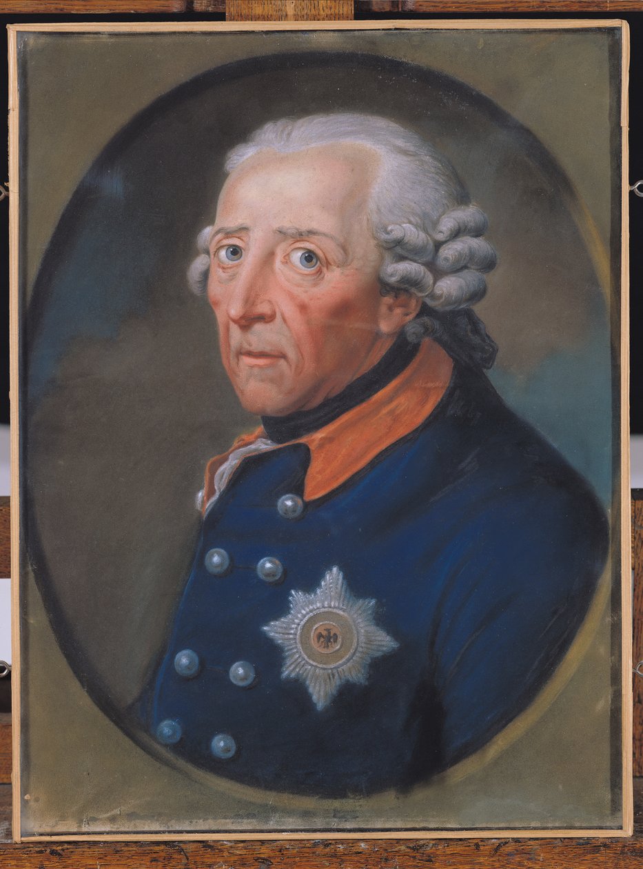 Portrett av Fredrik II (1712-86) den store av French School