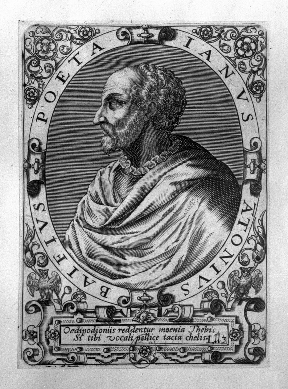 Portrett av Jean Antoine de Baif (1532-89) av French School