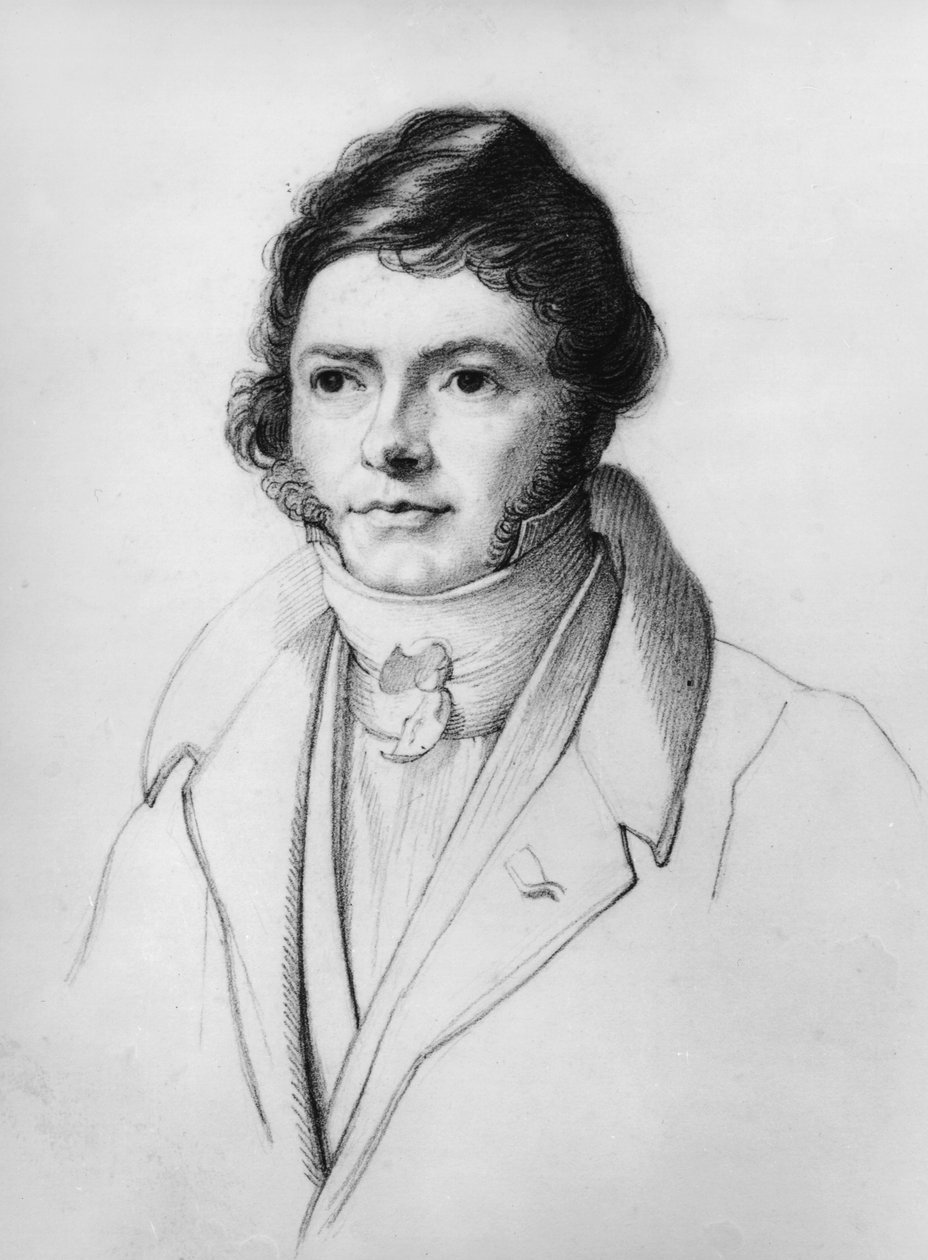 Portrett av Jean-Francois Champollion (1790-1832), 1830 av French School