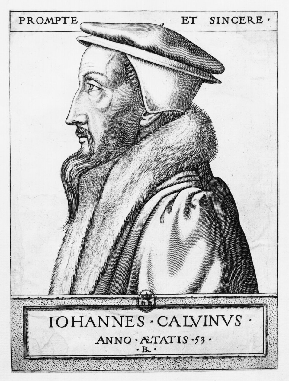 Portrett av John Calvin (1509–64) 53 år gammel, 1564 av French School
