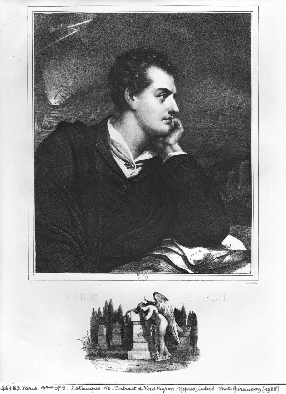 Portrett av Lord Byron (1788-1824) av French School
