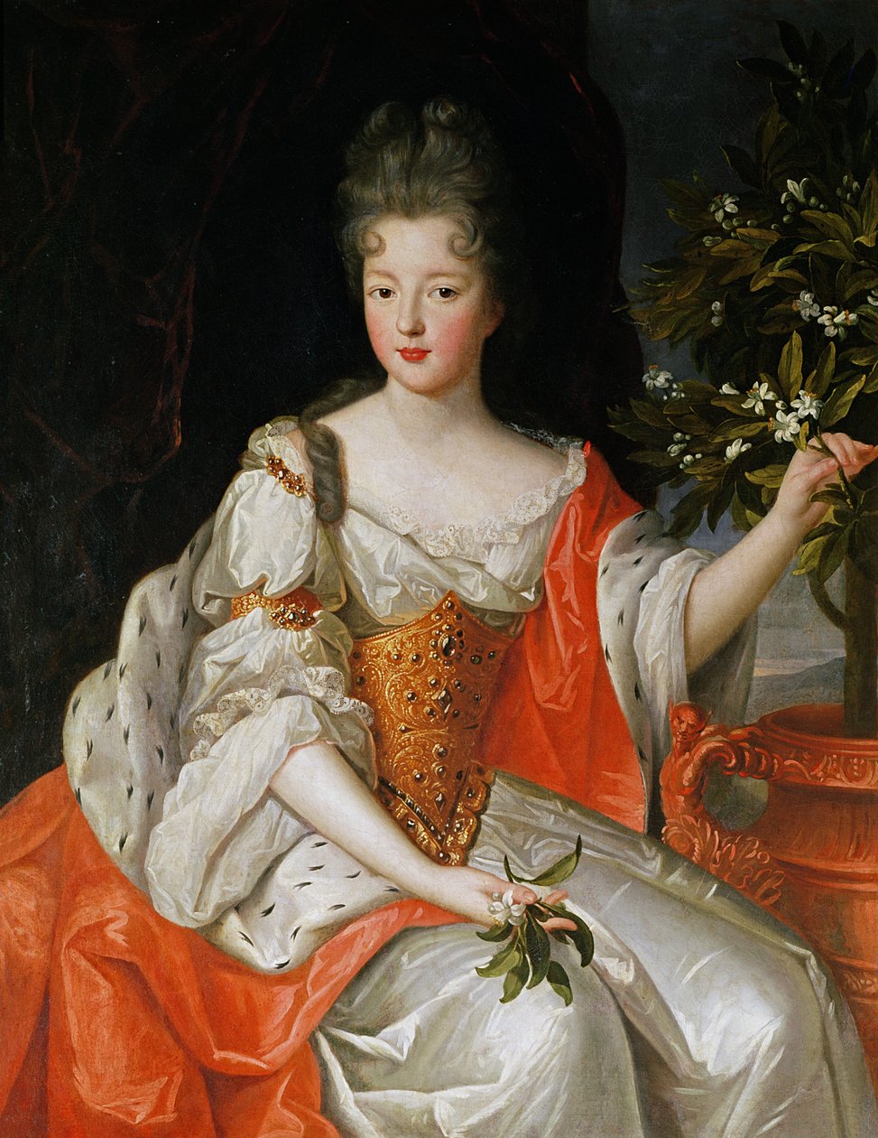 Portrett av Louise-Francoise de Bourbon (1673-1743) sent på 1600-tallet av French School