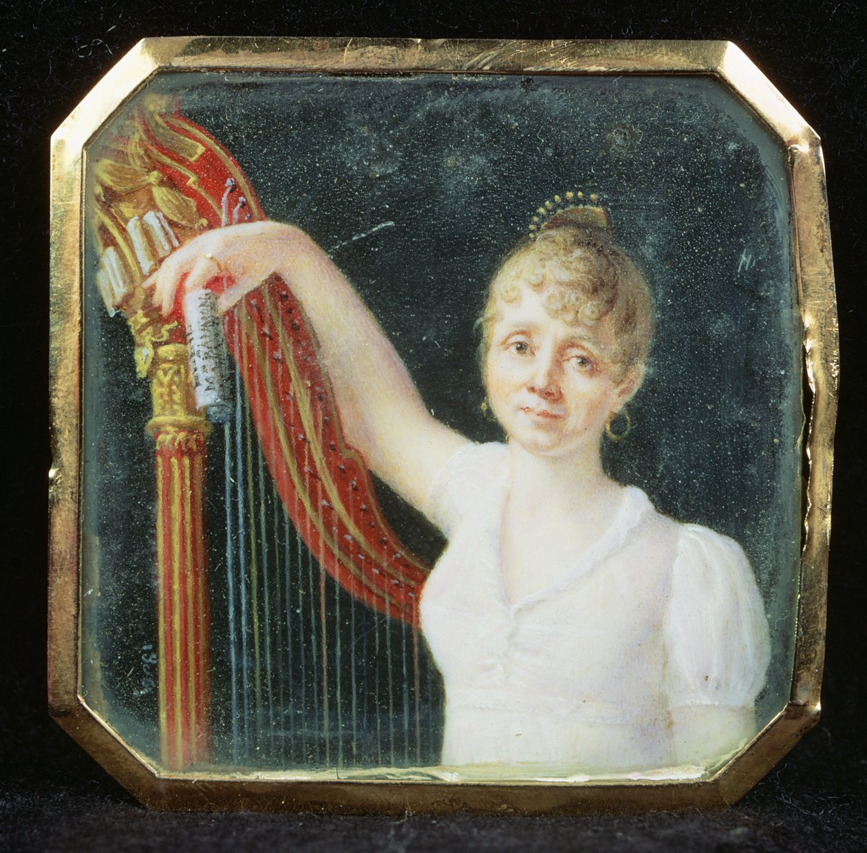 Portrett av Madame Beaumont (emalje på elfenben) av French School