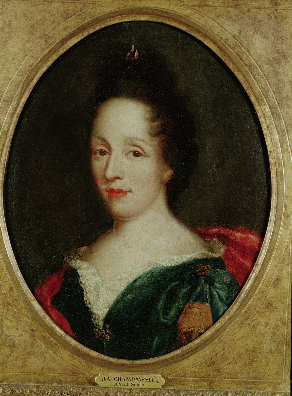 Portrett av Madame Champmesle (1642-98) av French School