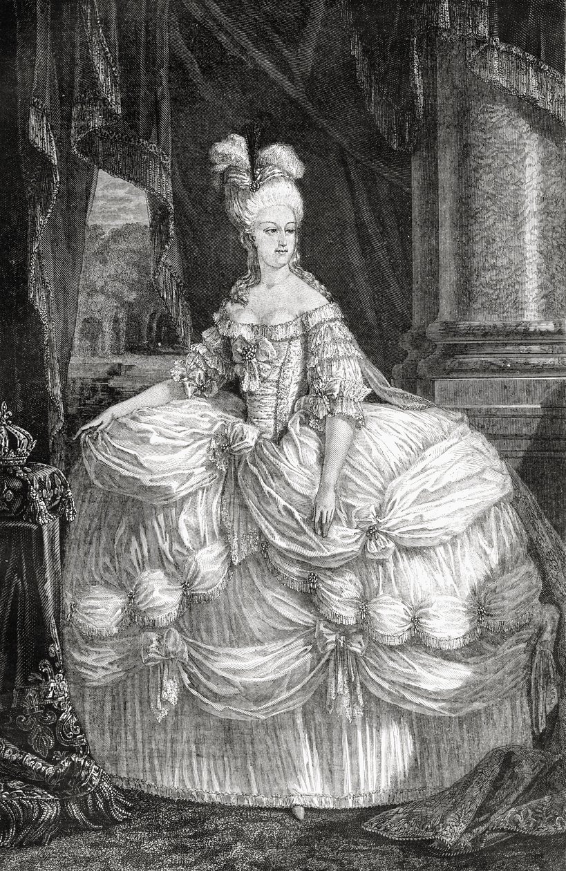 Portrett av Marie Antoinette (1755-93) av French School