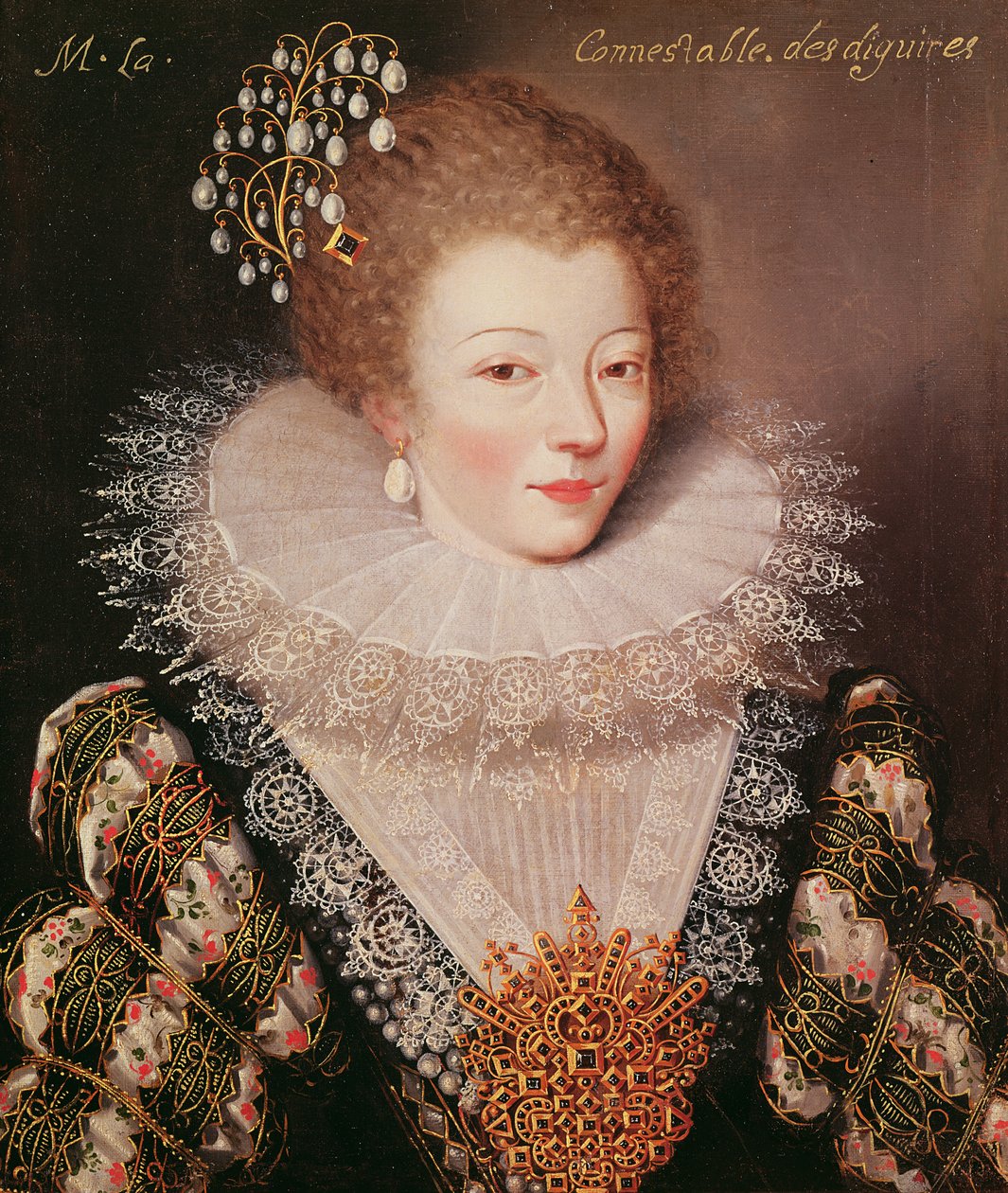 Portrett av Marie Vignon (ca. 1576-1657) av French School