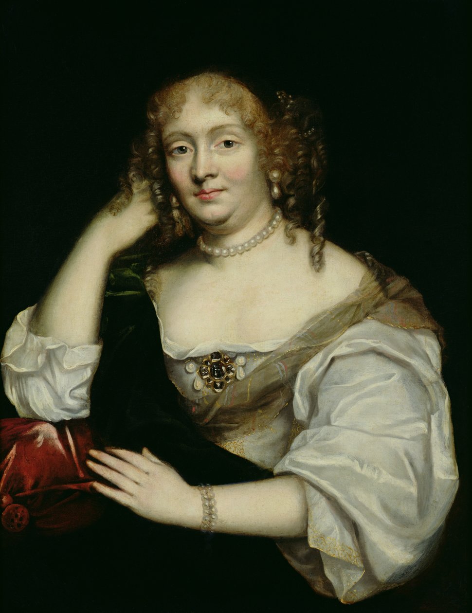 Portrett av Marie av Rabutin-Chantal (1626-97) Marquise de Sevigne, etter 1670 av French School