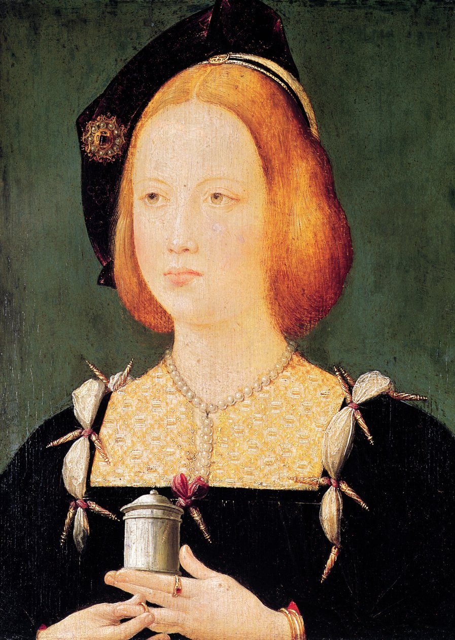 Portrett av Maria av England (1496-1533) kone til Ludvig XII (1494-1533) ca. 1514 av French School