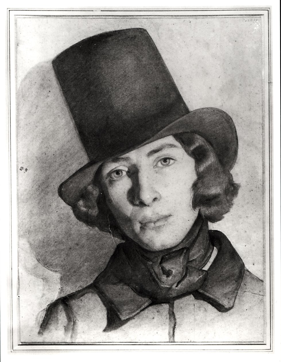 Portrett av Maurice Sand (1823-89) (gouache og pierre noire på papir) av French School