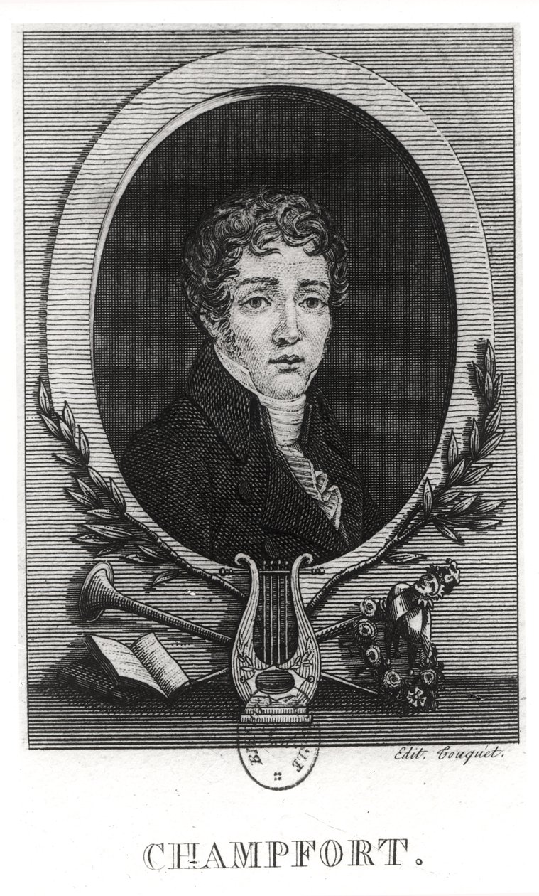 Portrett av Sebastian-Roch Nicolas (1740-1794) kjent som Nicolas de Chamfort av French School
