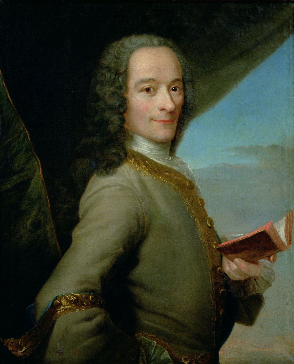 Portrett av den unge Voltaire (1694-1778) av French School