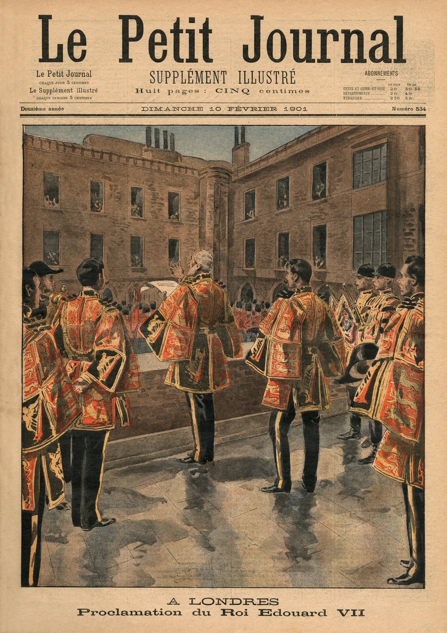 Proklamasjon av kong Edward VII, London, forsideillustrasjon fra 