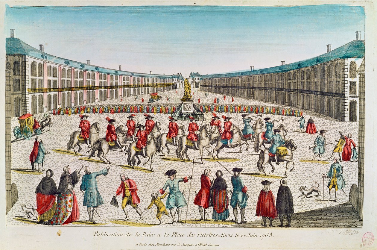 Publikasjon av freden, Place des Victoires, juni 1763 av French School