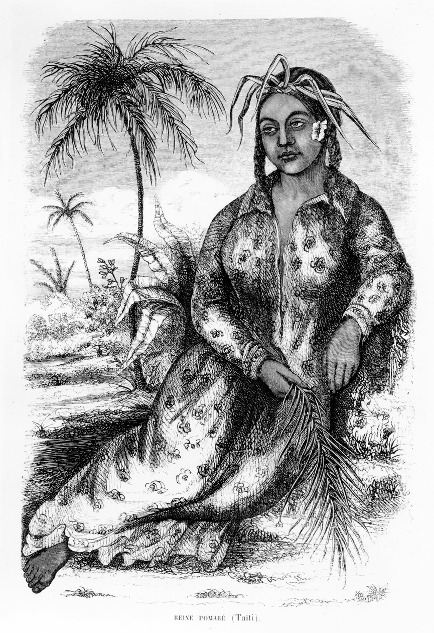Dronning Pomare IV av Tahiti, illustrasjon fra Eugene Delesserts 