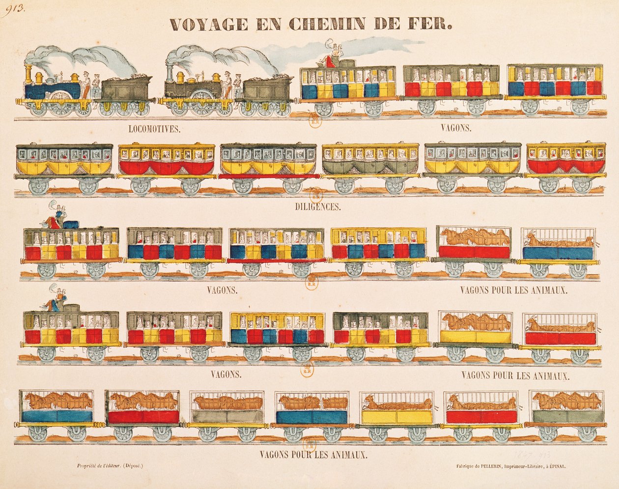 Jernbanereiser i 1845 (detalj) (se også 192826) av French School