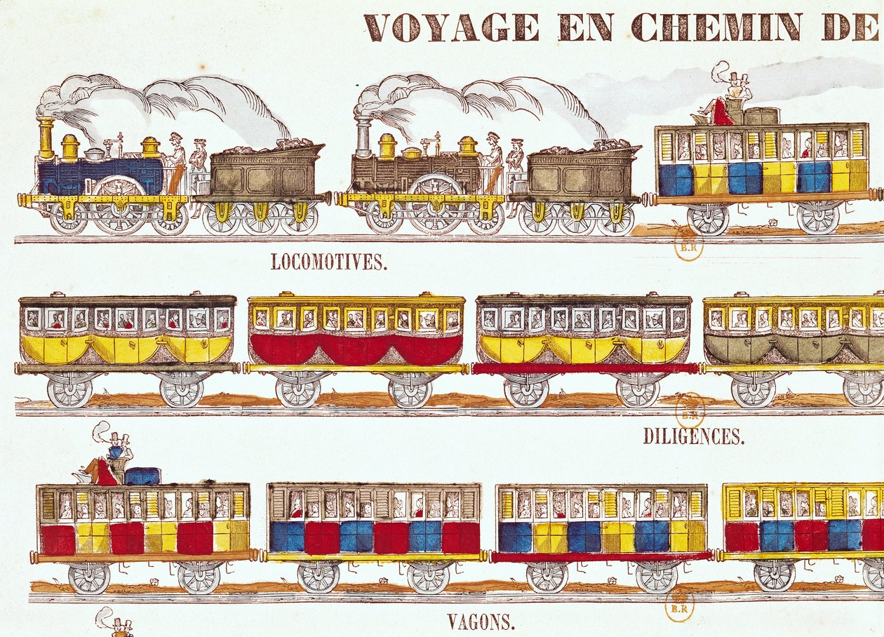 Jernbanereiser i 1845 (detalj) (se også 192826) av French School