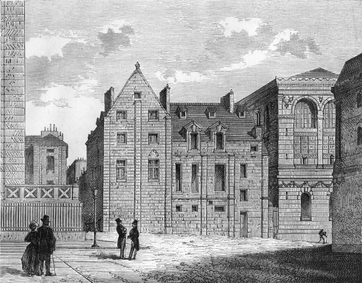 Rester av Montaigu College, ca. 1850 av French School