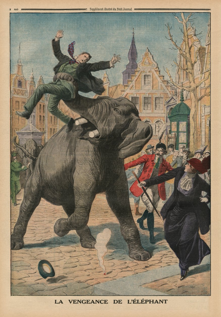 En elefants hevn, baksideillustrasjon fra Le Petit Journal