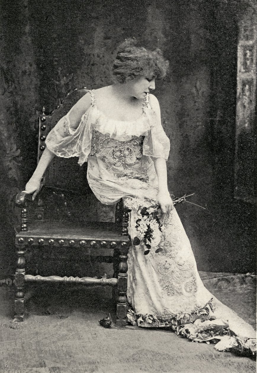 Sarah Bernhardt (1844-1923) i "Camille" av French School