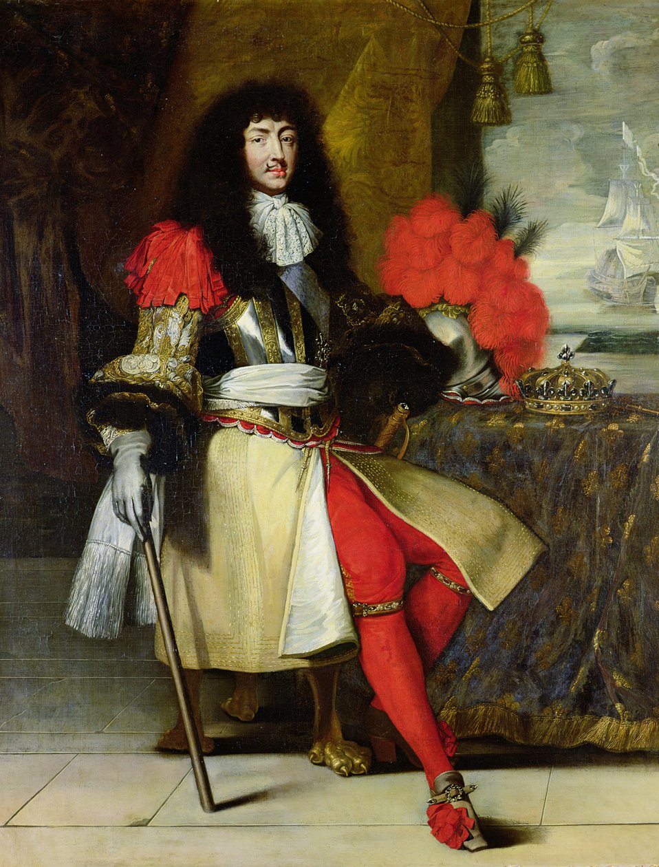 Sittende portrett av Louis XIV (1638-1715) etter 1670 av French School