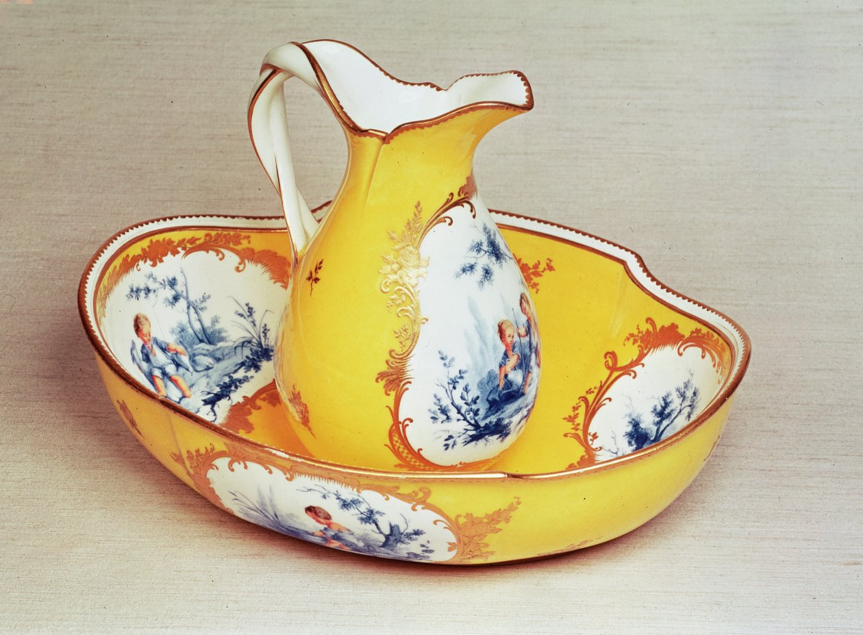 Sevres (Vannkanne) Broc Roussel ewer og servant (porselen) av French School