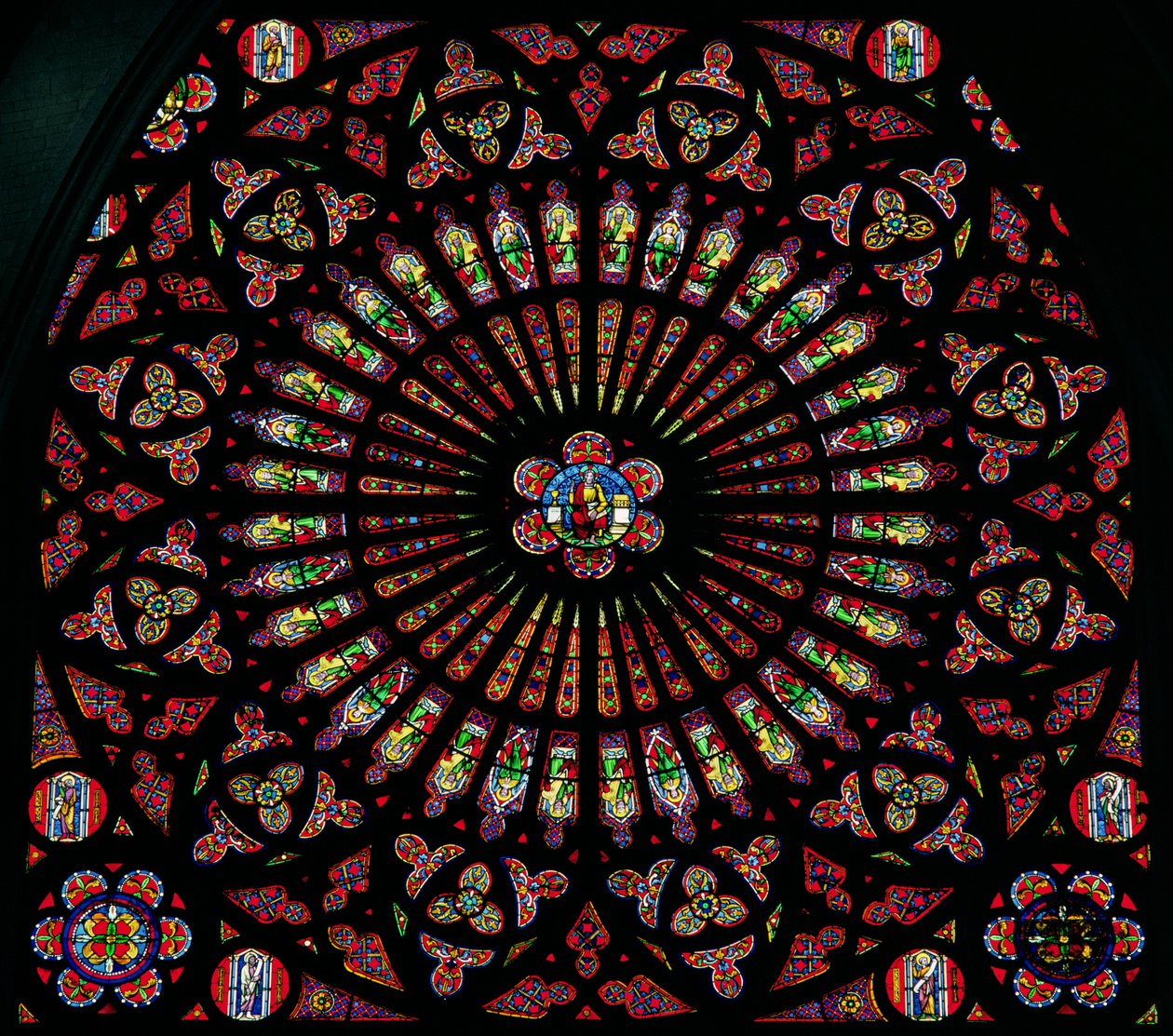 Sørrosevindu, 1200-tallet (farget glass) av French School