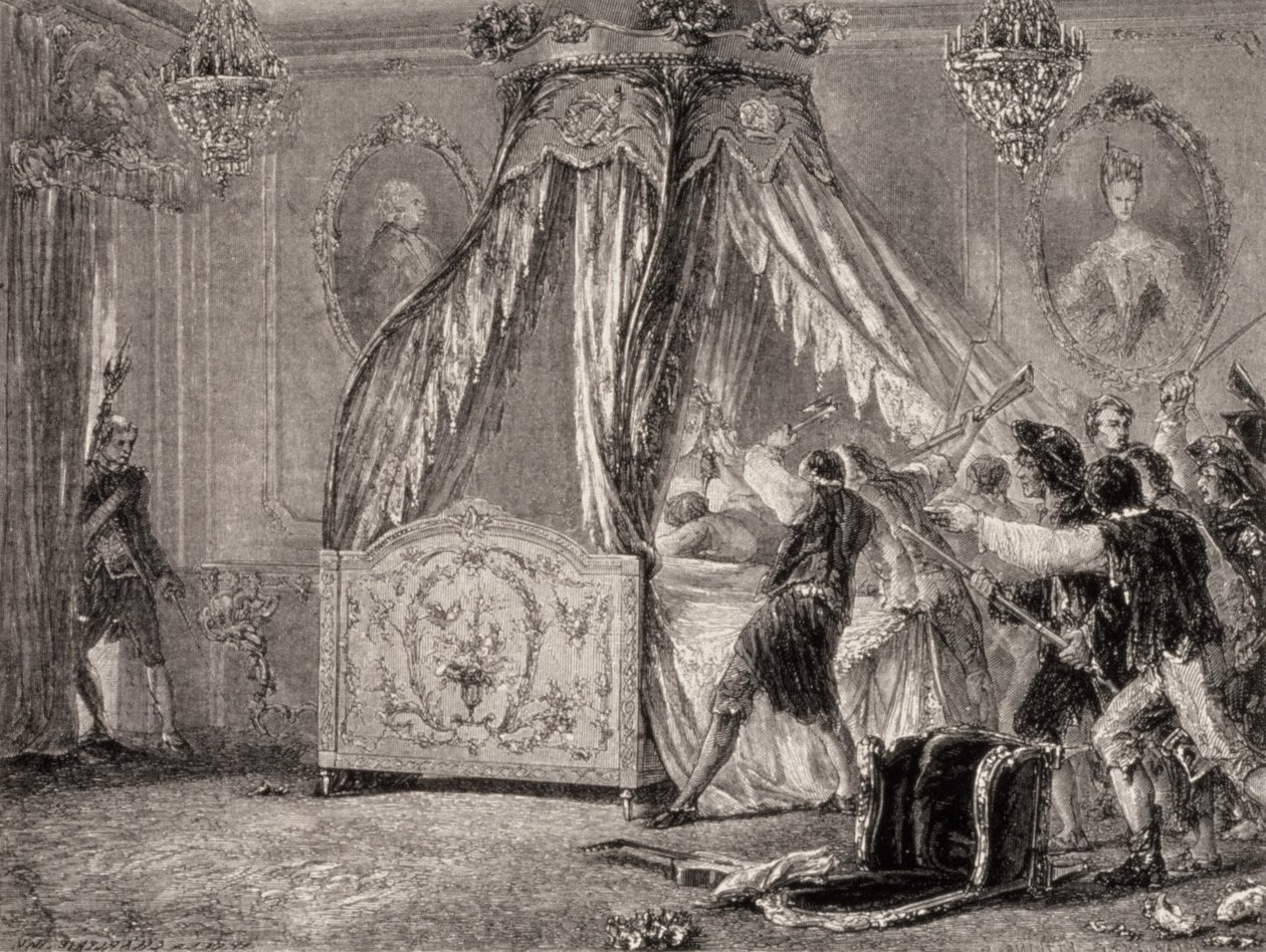 Storming av dronningens soverom, oktober 1789, fransk revolusjon av French School
