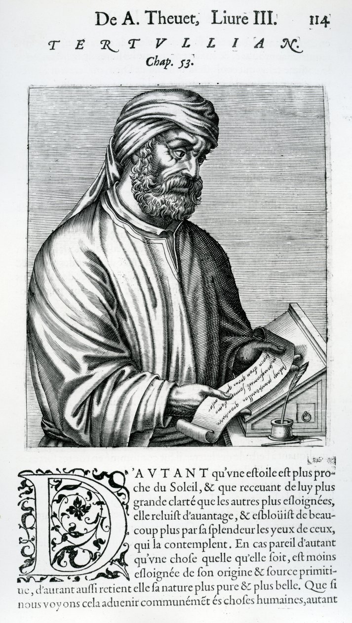 Tertullian, illustrasjon fra Andre Thevets 