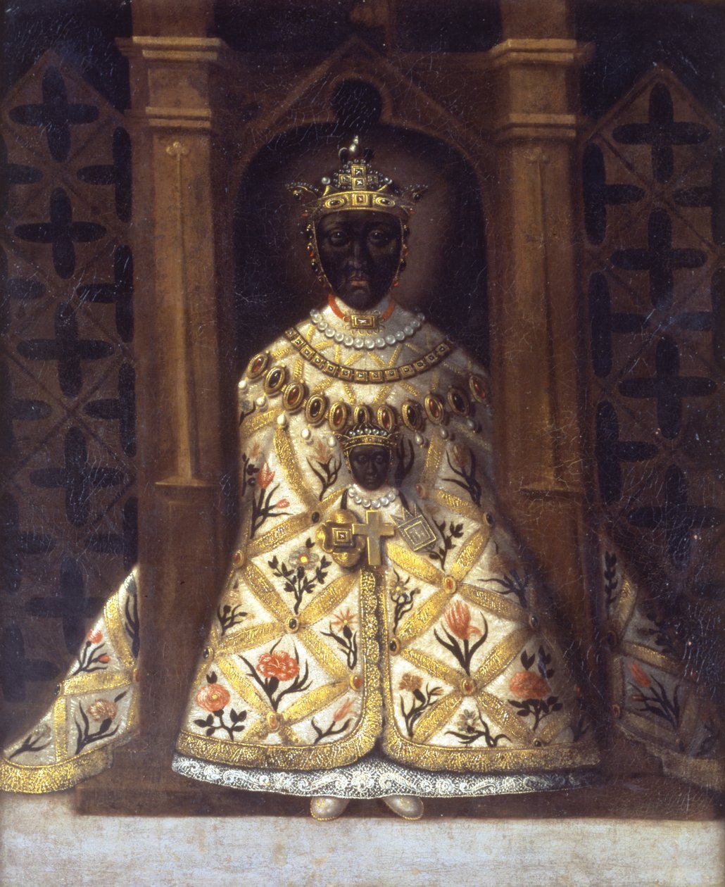 Den svarte jomfruen i Chadaraita gitt av Louis XI (1423-83) av French School