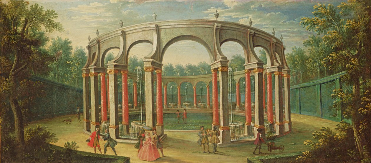 Bosquet de la Colonnade i Versailles, tidlig på det attende århundre av French School