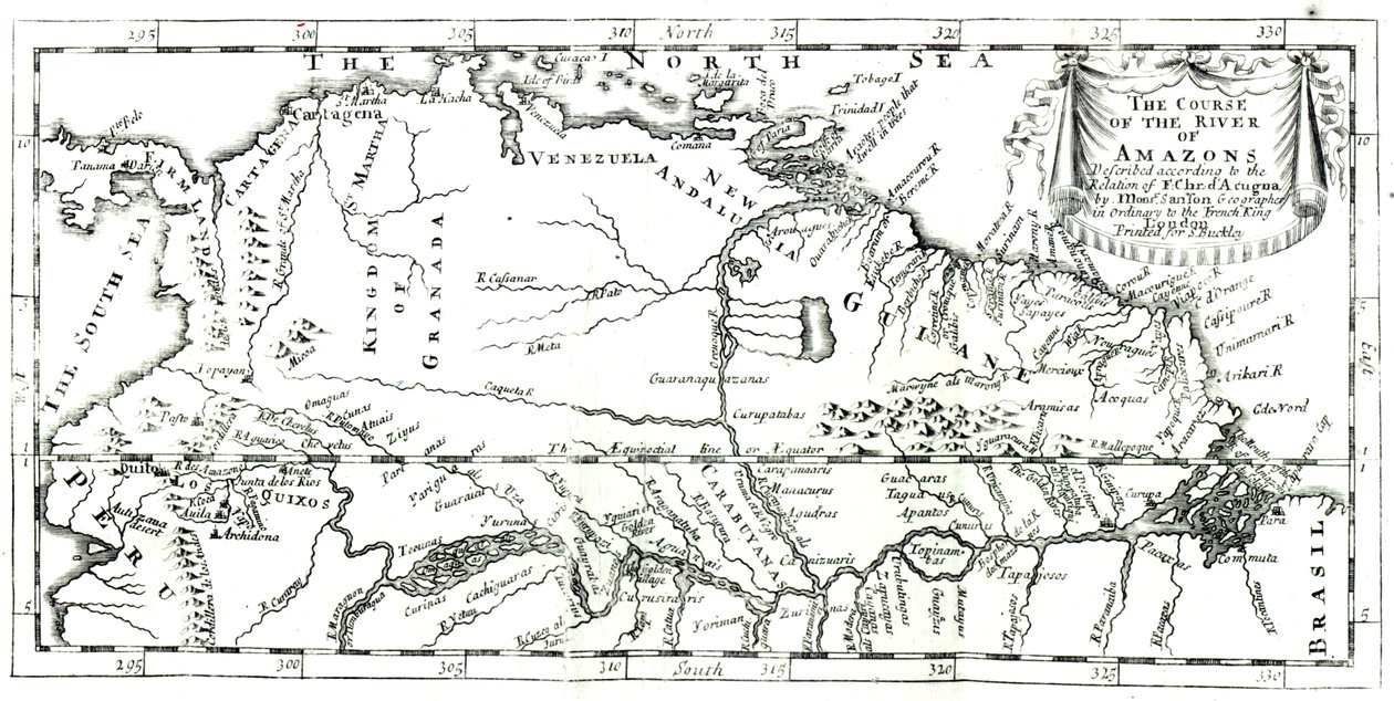 The Course of the River Amazon, 1698 av French School