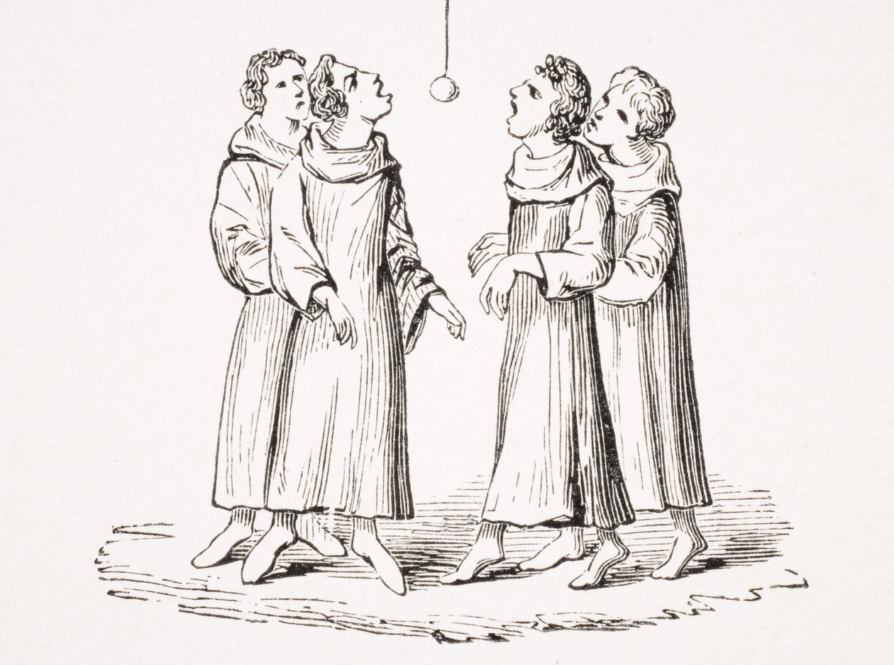 The Game of Bob Apple, eller Swinging Apple, reproduksjon fra et manuskript fra 1300-tallet, fra 