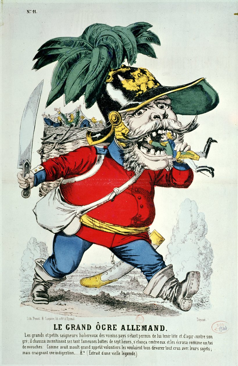The Giant German Ogre, karikatur av Otto von Bismarck (1815-98) av French School