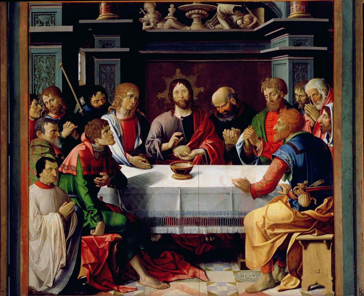 The Last Supper, sentralt panel fra Eucharist Triptych, 1515 av French School
