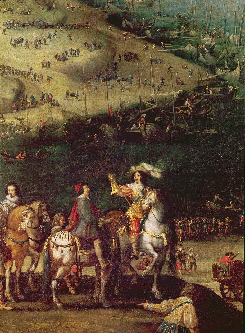 The Lifting of the Siege of the Ile de Re, 8. november 1627 (detaljer) (se også 178976 og 158116) av French School