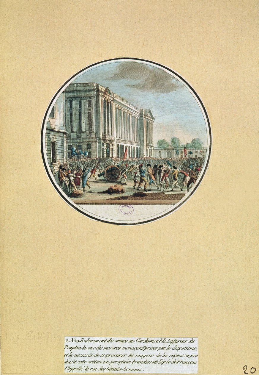 Våpenbeslaget fra Garde-Meuble de Paris, 13. juli 1789 av French School