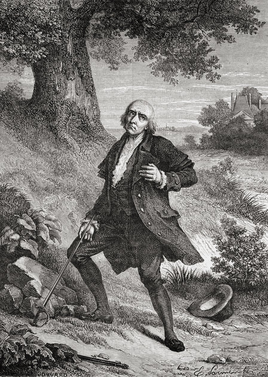 Selvmordet til Jean Marie Roland de La Platiere (1734-93) 10. november 1793 av French School