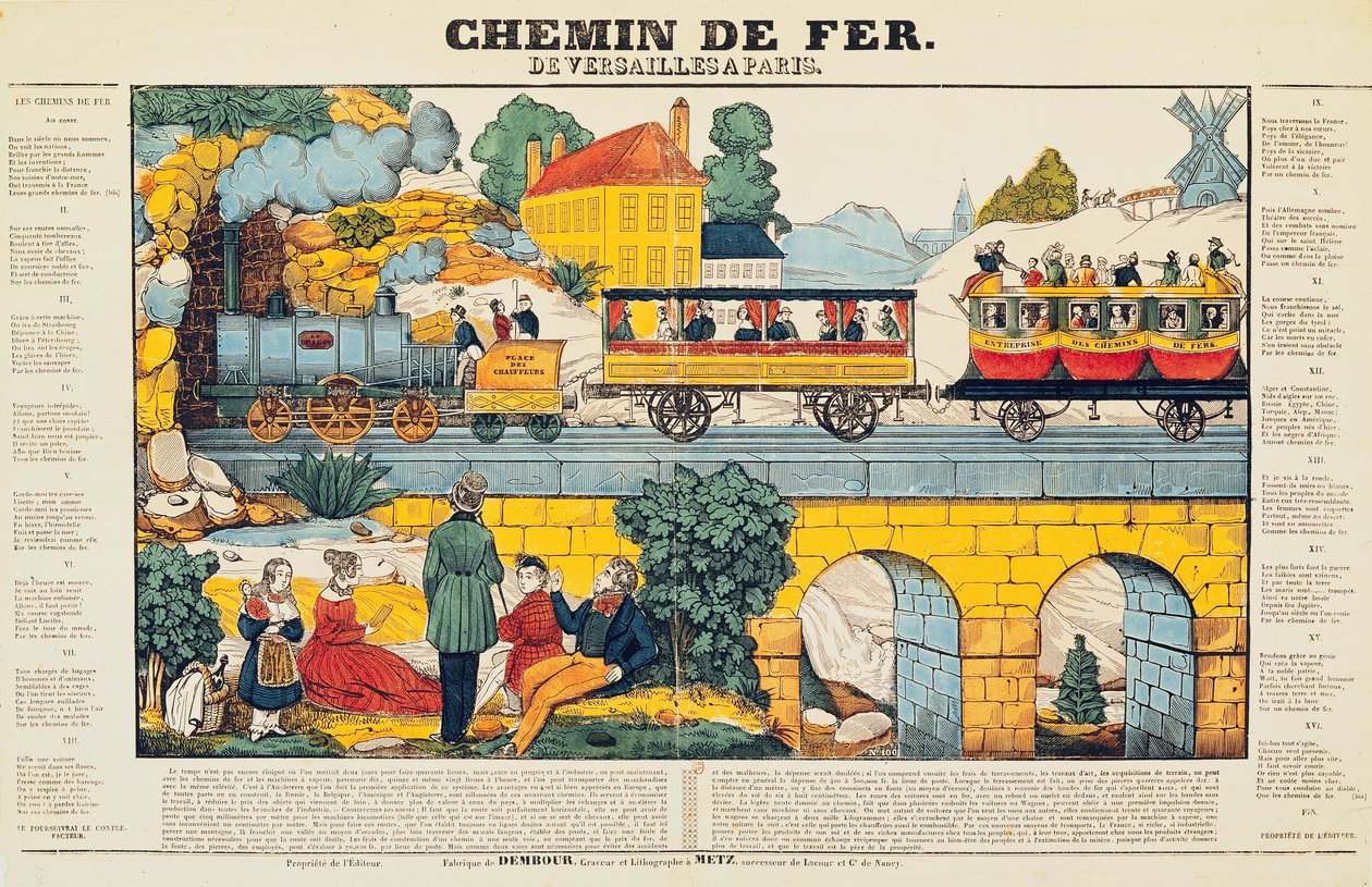 Jernbanen fra Versailles til Paris av French School