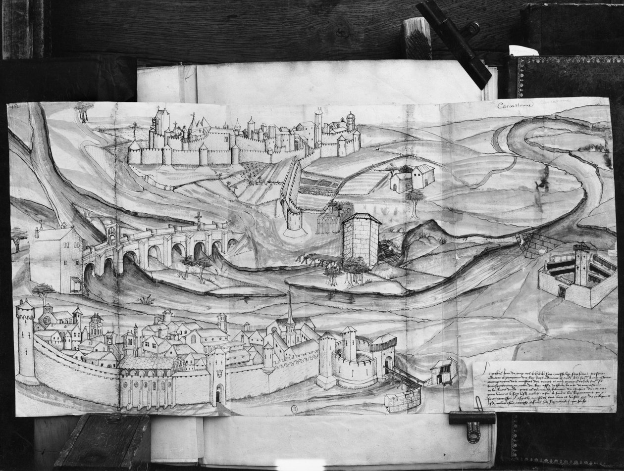 Byen og landsbyen Carcassonne, 1462 av French School