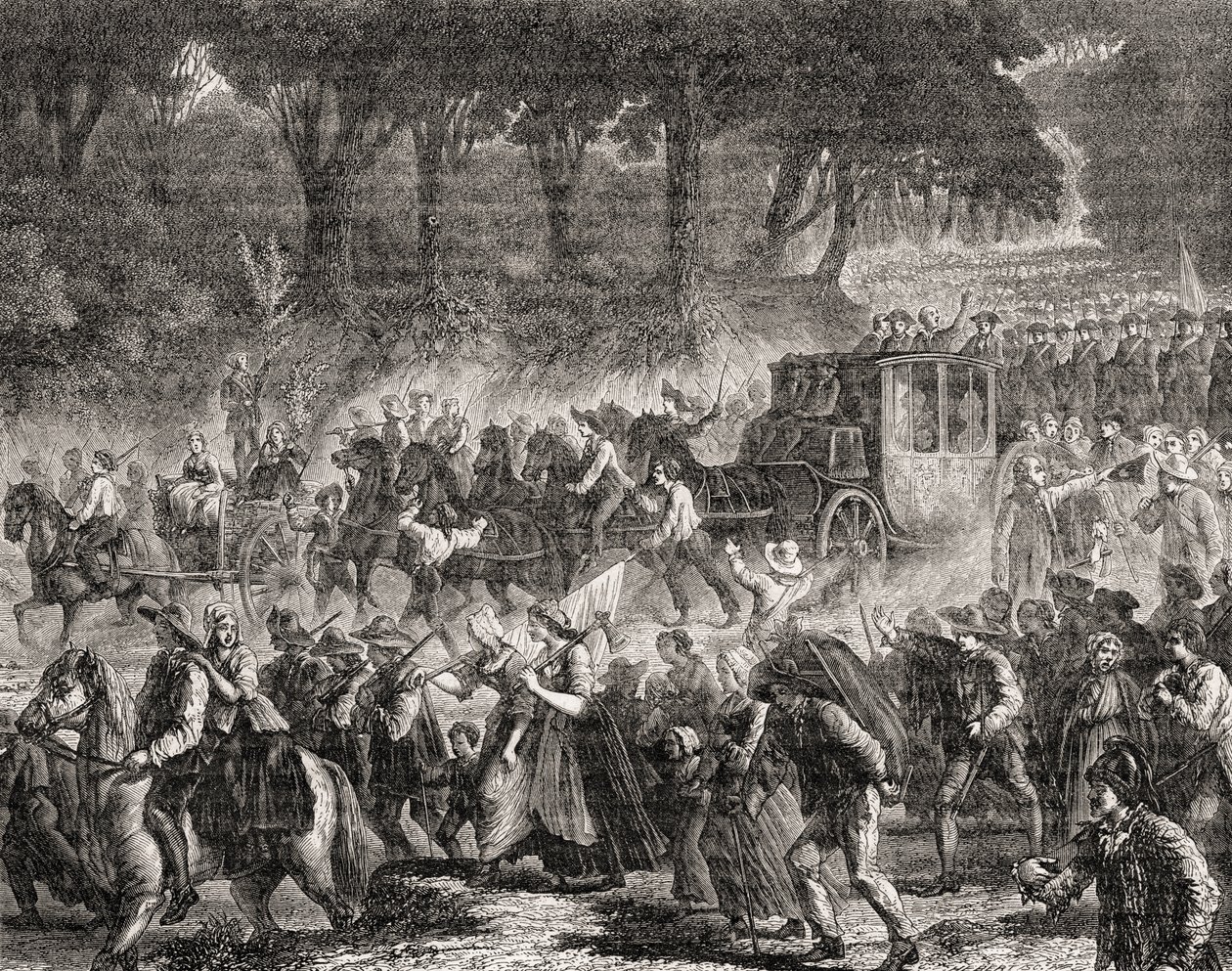 Den franske kongefamiliens retur til Paris i 1791 av French School