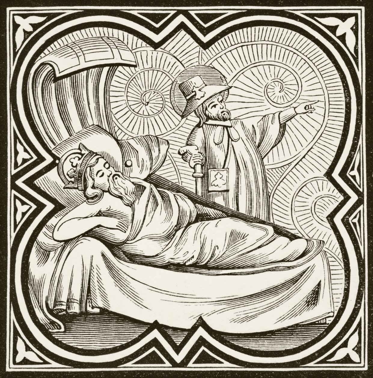 Visjonen til Charlemagne, fra "Vitenskap og litteratur i middelalderen" av Paul Lacroix (1806-84) publisert London 1878 av French School